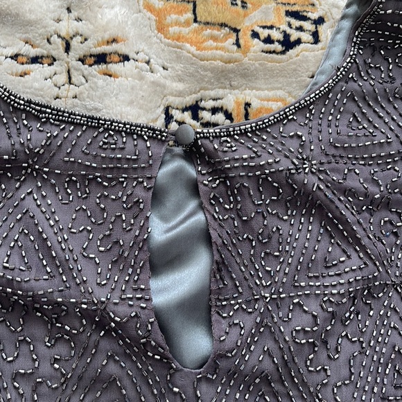 Hand Beaded 100% Silk Dress. - Picture 5 of 13